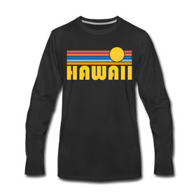 Hawaii Long Sleeve T-Shirt - Retro Sunrise Unisex Hawaii Long Sleeve Shirt - black