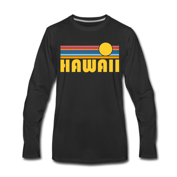 Hawaii Long Sleeve T-Shirt - Retro Sunrise Unisex Hawaii Long Sleeve Shirt - black