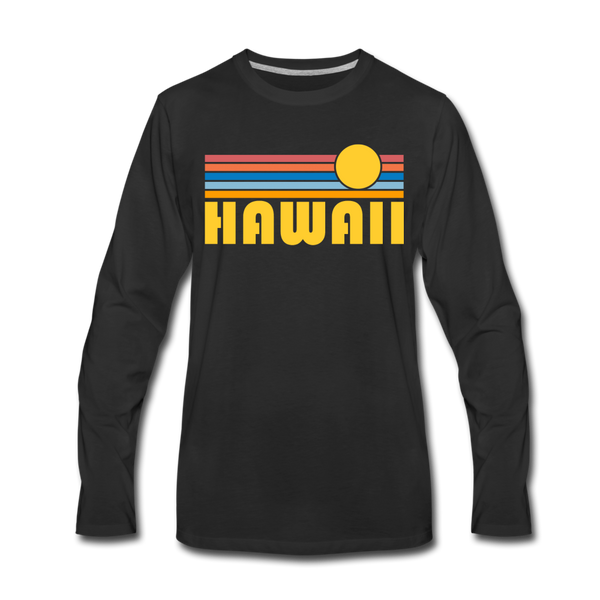 Hawaii Long Sleeve T-Shirt - Retro Sunrise Unisex Hawaii Long Sleeve Shirt - black