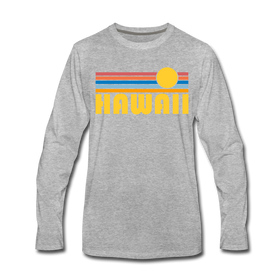 Hawaii Long Sleeve T-Shirt - Retro Sunrise Unisex Hawaii Long Sleeve Shirt - heather gray