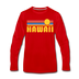 Hawaii Long Sleeve T-Shirt - Retro Sunrise Unisex Hawaii Long Sleeve Shirt - red