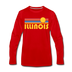 Illinois Long Sleeve T-Shirt - Retro Sunrise Unisex Illinois Long Sleeve Shirt - red