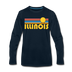 Illinois Long Sleeve T-Shirt - Retro Sunrise Unisex Illinois Long Sleeve Shirt - deep navy