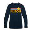Illinois Long Sleeve T-Shirt - Retro Sunrise Unisex Illinois Long Sleeve Shirt