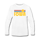 Iowa Long Sleeve T-Shirt - Retro Sunrise Unisex Iowa Long Sleeve Shirt - white