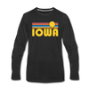 Iowa Long Sleeve T-Shirt - Retro Sunrise Unisex Iowa Long Sleeve Shirt - black