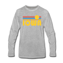 Iowa Long Sleeve T-Shirt - Retro Sunrise Unisex Iowa Long Sleeve Shirt - heather gray