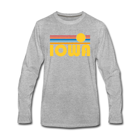 Iowa Long Sleeve T-Shirt - Retro Sunrise Unisex Iowa Long Sleeve Shirt - heather gray
