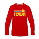 Iowa Long Sleeve T-Shirt - Retro Sunrise Unisex Iowa Long Sleeve Shirt - red