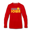 Iowa Long Sleeve T-Shirt - Retro Sunrise Unisex Iowa Long Sleeve Shirt - red