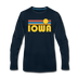 Iowa Long Sleeve T-Shirt - Retro Sunrise Unisex Iowa Long Sleeve Shirt - deep navy