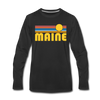 Maine Long Sleeve T-Shirt - Retro Sunrise Unisex Maine Long Sleeve Shirt - black