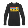 Maine Long Sleeve T-Shirt - Retro Sunrise Unisex Maine Long Sleeve Shirt