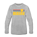 Maine Long Sleeve T-Shirt - Retro Sunrise Unisex Maine Long Sleeve Shirt - heather gray