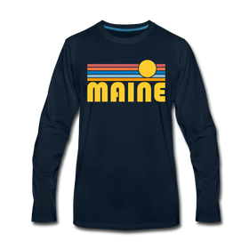 Maine Long Sleeve T-Shirt - Retro Sunrise Unisex Maine Long Sleeve Shirt