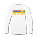 Los Angeles, California Long Sleeve T-Shirt - Retro Sunrise Unisex Los Angeles Long Sleeve Shirt - white