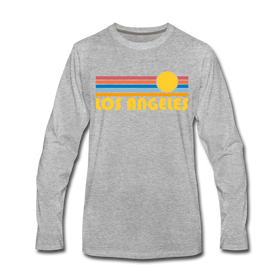 Los Angeles, California Long Sleeve T-Shirt - Retro Sunrise Unisex Los Angeles Long Sleeve Shirt - heather gray