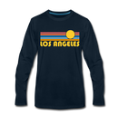 Los Angeles, California Long Sleeve T-Shirt - Retro Sunrise Unisex Los Angeles Long Sleeve Shirt - deep navy