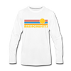 Massachusetts Long Sleeve T-Shirt - Retro Sunrise Unisex Massachusetts Long Sleeve Shirt - white