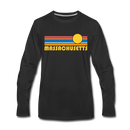 Massachusetts Long Sleeve T-Shirt - Retro Sunrise Unisex Massachusetts Long Sleeve Shirt - black