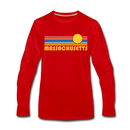 Massachusetts Long Sleeve T-Shirt - Retro Sunrise Unisex Massachusetts Long Sleeve Shirt - red