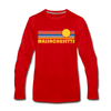 Massachusetts Long Sleeve T-Shirt - Retro Sunrise Unisex Massachusetts Long Sleeve Shirt - red