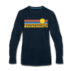 Massachusetts Long Sleeve T-Shirt - Retro Sunrise Unisex Massachusetts Long Sleeve Shirt