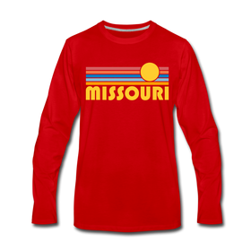 Missouri Long Sleeve T-Shirt - Retro Sunrise Unisex Missouri Long Sleeve Shirt - red