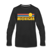 Michigan Long Sleeve T-Shirt - Retro Sunrise Unisex Michigan Long Sleeve Shirt