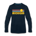 Michigan Long Sleeve T-Shirt - Retro Sunrise Unisex Michigan Long Sleeve Shirt - deep navy
