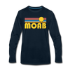 Moab, Utah Long Sleeve T-Shirt - Retro Sunrise Unisex Moab Long Sleeve Shirt - deep navy