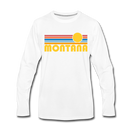 Montana Long Sleeve T-Shirt - Retro Sunrise Unisex Montana Long Sleeve Shirt - white