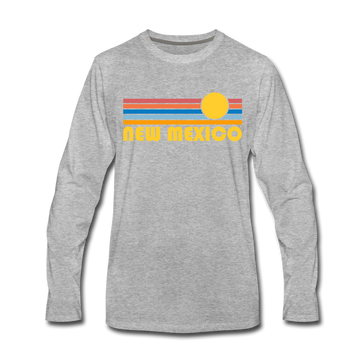 New Mexico Long Sleeve T-Shirt - Retro Sunrise Unisex New Mexico Long Sleeve Shirt - heather gray