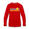 North Carolina Long Sleeve T-Shirt - Retro Sunrise Unisex North Carolina Long Sleeve Shirt - red