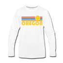 Oregon Long Sleeve T-Shirt - Retro Sunrise Unisex Oregon Long Sleeve Shirt - white