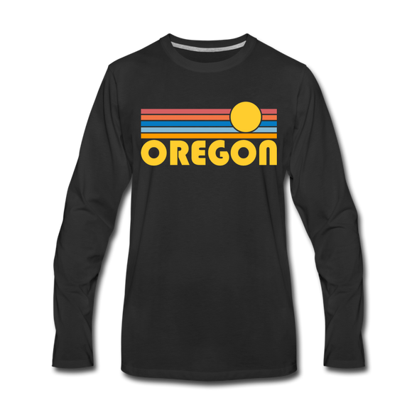 Oregon Long Sleeve T-Shirt - Retro Sunrise Unisex Oregon Long Sleeve Shirt - black
