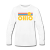 Ohio Long Sleeve T-Shirt - Retro Sunrise Unisex Ohio Long Sleeve Shirt - white