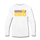 Ohio Long Sleeve T-Shirt - Retro Sunrise Unisex Ohio Long Sleeve Shirt - white