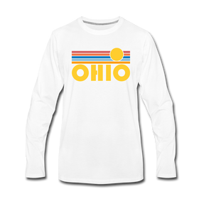 Ohio Long Sleeve T-Shirt - Retro Sunrise Unisex Ohio Long Sleeve Shirt - white