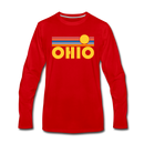 Ohio Long Sleeve T-Shirt - Retro Sunrise Unisex Ohio Long Sleeve Shirt - red