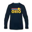 Ohio Long Sleeve T-Shirt - Retro Sunrise Unisex Ohio Long Sleeve Shirt - deep navy