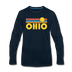 Ohio Long Sleeve T-Shirt - Retro Sunrise Unisex Ohio Long Sleeve Shirt - deep navy