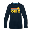 Ohio Long Sleeve T-Shirt - Retro Sunrise Unisex Ohio Long Sleeve Shirt - deep navy