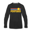 Portland, Oregon Long Sleeve T-Shirt - Retro Sunrise Unisex Portland Long Sleeve Shirt