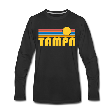 Tampa, Florida Long Sleeve T-Shirt - Retro Sunrise Unisex Tampa Long Sleeve Shirt - black