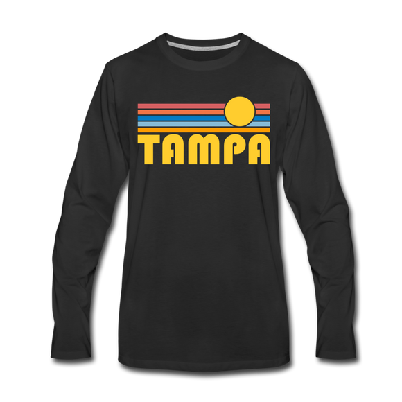 Tampa, Florida Long Sleeve T-Shirt - Retro Sunrise Unisex Tampa Long Sleeve Shirt - black