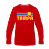 Tampa, Florida Long Sleeve T-Shirt - Retro Sunrise Unisex Tampa Long Sleeve Shirt - red