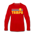 Tampa, Florida Long Sleeve T-Shirt - Retro Sunrise Unisex Tampa Long Sleeve Shirt - red