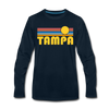 Tampa, Florida Long Sleeve T-Shirt - Retro Sunrise Unisex Tampa Long Sleeve Shirt - deep navy