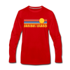 Sanibel Island, Florida Long Sleeve T-Shirt - Retro Sunrise Unisex Sanibel Island Long Sleeve Shirt - red